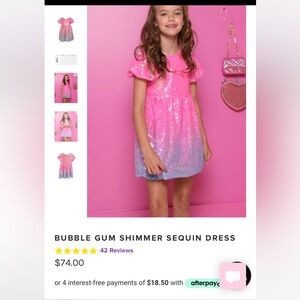 Lola + Boys Bubble Gum Pink Sparkle dress